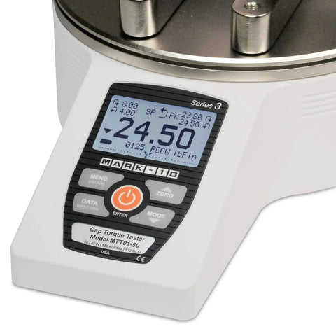 TT01 Cap Torque Tester With 100 LbFin Capacity, Adjustable Posts And Jaws, Automatic Data Output And Zeroing, First And Second Peak Detection For Slip And Breakaway Torques In Tamper Evident Closures, digital display