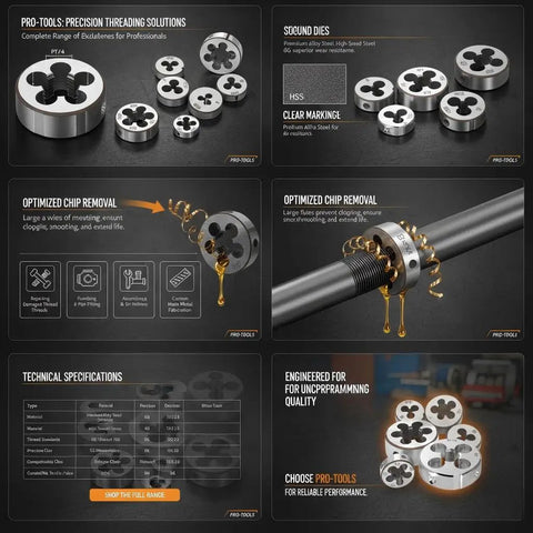 Right Hand Threading Die 1 13/16 Inch 20 UN Machine Thread Die for Large Bolts and Shafts High Speed Steel HSS Round Die for Fast Smooth Repair of Metal Bolts Spindles and Heavy Duty Projects, round HSS die