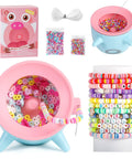 Two In One Electric Bead Spinner For Clay And Seed Beads With Adjustable Speed And Rotation Perfect Bracelet And Necklace Maker Includes Bead Needles And Thread Great Gift For DIY Jewelry Lovers, shown with colorful beads and accessories.