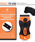 Pro Grade Heavy Duty Multi Purpose Plastic Razor Scraper Kit with Double Edged Blades for decal removal, includes protective cover.