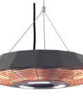 Hangin Infrared Outdoor Heater With LED Light And Remote 400W And 1500W Heat Settings Oscillating Radiant Heat IP24 Weatherproof