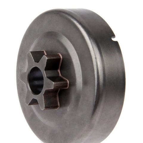 Side view of Three Eighths Inch Six Tooth Clutch Drum Sprocket Kit With Washer And E Clip For Quick Chainsaw Repairs Durable Iron Construction