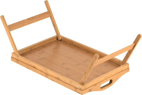 Premium Bamboo Bed Tray With Smart Foldable Legs And Secure Carry Handles, Smooth Laptop Desk For Morning Breakfast In Bed Or Lazy Couch Kickbacks, Essential Everyday Tool For Remote Work Grind Or Cozy Reading Hangouts