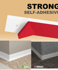 5 Inch Peel And Stick Vinyl Baseboard Trim 20 Feet Flexible Cove Baseboard Molding For Wall To Floor Gaps Easy Install No Mess Removable If Needed Durable Edge Protector For Home Renovation, showing comparison of adhesive strength