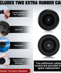 Two Pack Trailer Wheel Hub Dust Caps With Four Rubber Plugs And Grease Covers, Heavy Duty Carbon Steel, EZ Lube And Standard Axle Compatible