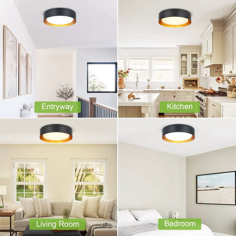 Eighteen Watt Flush Mount LED Ceiling Light, Dimmable Round 13 Inch Fixture in kitchen, living room, bedroom, and entryway