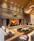 Living room with modern decor and 4 Inch Retrofit LED Gimbal Recessed Light Pack Of Four Dimmable Adjustable Downlight installed