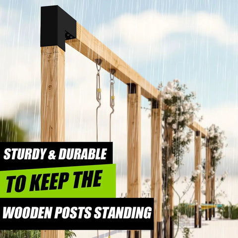 4x4 L Shaped Pergola Bracket Kit With 2 Way Wood Post Brackets For Indoor Outdoor Use And Easy Install, 90 Degree Corner Brackets For Gazebos Patios Porches And Log Cabins, Heavy Duty Galvanized Steel With Screws, 4 Pack