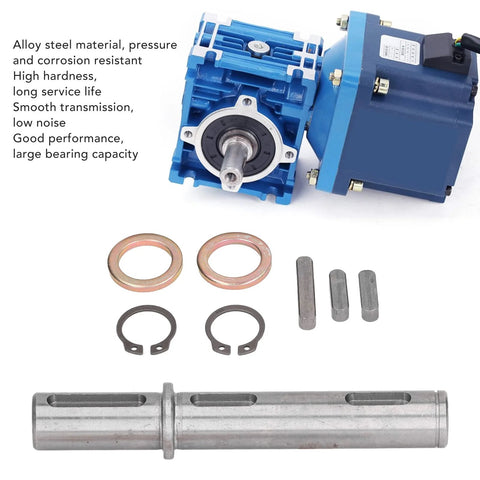 NMRV040 stepper motor shaft kit with alloy steel components and accessories for durable and reliable performance in various applications.