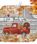 Set Of 2 Absorbent Microfiber Dish Drying Mats For Kitchen Counter 16 X 18 Inches Machine Washable Fall Autumn Thanksgiving Sunflower Red Truck Wood Grain Design Cozy Holiday Decor And Durable Non Slip Pad