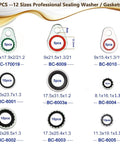 Auto AC Seal Kit 275 Piece O Ring And Gasket Set with sealing washers in various sizes and quantities displayed