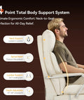Side view of 160 Degree Reclining Office Chair With Footrest Ultra Plush Cloud Cushion in use, highlighting ergonomic support features.