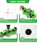 Diamond tile hole saw kit, 18-piece with double suction cup guide and 6–50 mm dry/wet drill bits
