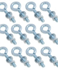 12 Pack Silver Lifting Ring Eye Bolts One Quarter Twenty Thread One Point Eighteen Inch Length Beefy Heavy Duty Lift Fix Tie Cable Pipe Clamps Kit For Home Workshop On The Jobsite, 1/4-20 steel with nuts and washers