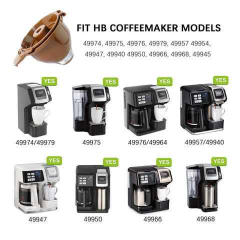 Two-pack brown plastic single-serve ground coffee brew basket for Hamilton Beach FlexBrew.