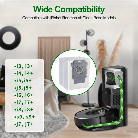 Eight Pack Roomba Vacuum Bags Compatible With I3 I4 I5 I6 I7 I8 J5 J6 J7 J8 J9 S9 Plus Models Leak Proof Replacement Dirt Disposal Bags
