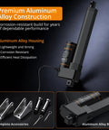 Beefy Heavy Duty 12V Linear Actuator Generating 3000N Force 660 Lbs Push Pull Electric Motor Cylinder with Aluminum Alloy Housing