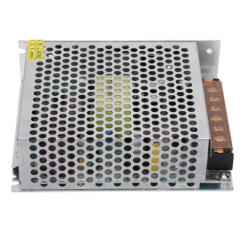 24V DC Power Supply Driver For LED Strip Lights And 3D Printers, 100W Output, Aluminum Alloy Enclosure, top view showing vented design
