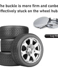 Four Piece Snap In Wheel Center Hub Caps With Slick Chrome Silver Finish And 60mm Outer Diameter For A Tight Fit Ride Upgrade And Durable Anti Slip Rim Decor That Looks Fresh On Every Daily Driver, showcase of hub cap with wheel tires.