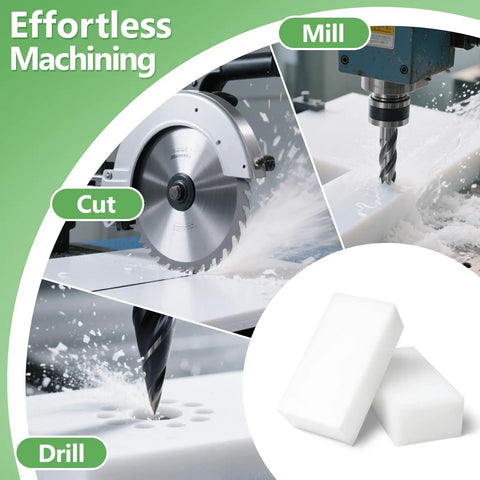 High Density Polyethylene Blocks 6 By 3 By 2 Inches 100 Percent Virgin Solid Plastic Precision Cut For CNC Machining Tools