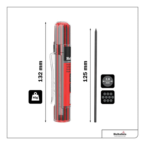 Dry Marker Refills Graphite Leads For HDM In Smart Container Includes Ten Leads Ejects One Lead At A Time Compatible With 18 Mm And 25 Mm Marker Heads Durable Transport Protection