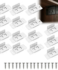 8 Pack Quick Fitting Furniture Joint Brackets L Shape Right Angle Heavy Duty Metal Fasteners For Wood Cabinets Shelves Bookcases Wardrobes Hidden Shelf Support White, white metal bracket set with screws