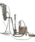 Industrial Grade Pneumatic Vacuum Conveyor And Feeder Loader Stainless Steel setup with sealed hopper and control box.