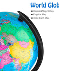 Close-up of 10 Inch DIY World Globe For Kids Learning Hands On Assembly Educational Rotating Globe Large World Map For Classroom Geography.