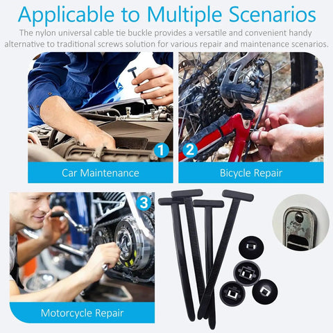 2026 Upgraded Nylon Universal Cable Tie Buckle heavy duty self locking zip ties used in car, bicycle, motorcycle repairs