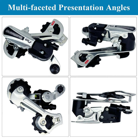 Rear Derailleur RD TY21B Six Seven Speed Direct Mount For Mountain Bikes And Commuter Cruisers, Silver Finish, multi-angle view