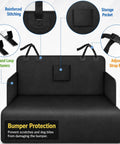 Heavy Duty SUV Cargo Liner For Tesla Cybertruck 2023 Plus Dog Floor Mat with reinforced stitching, storage pocket, and adjustable strap.