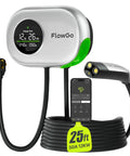 Beast Mode Level 2 EV Charger for Tesla and All EVs, 50A 240V Home Charging Station with display, cable, and NEMA 14-50 plug.