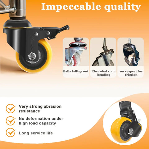 Heavy Duty 3 Inch Swivel Caster Wheels With Standard 3/8 Threaded Stem Set Of 4 For Furniture Shop Carts And Equipment Hella Durable Two Thousand Pound Rolling Capacity, showcasing quality and durability.