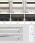 Remote Control Dimmable Sleek Black Vanity Light Fixture With Color Temperature Adjustable LED For Bathroom 32.6 Inch Remote Included