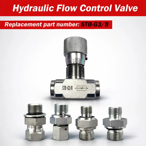Hydraulic Flow Control Valve Set For 1-2 Ton Mini Excavators, 5-Piece Kit With Three Eighths Inch L08 Thread, M14 Fittings And Seals, 40MPa Bidirectional Flow Restrictor, Replacement Part For Precise Hydraulic Oil Regulation For Your Digger