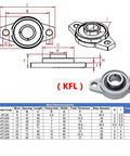 Dope 4 Pack Pillow Block Bearing Kit Featuring KFL08 And KFL Models From 8MM Through 25MM Zinc Alloy Construction With Built In Self Aligning Unit For Super Slick Rotational Motion On Matched Linear Shaft Systems Doing Real Good Work Right Now. KFL bearing dimensions chart