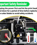 3D printer with focus on power button for replacing 4Pcs Steel Tool Head Cutter Scraper Blades Replacement For X1 P1 A1 Series.