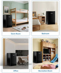 Frostorm 3.2 cu ft black mini fridge with freezer, shown in dorm, bedroom, office and recreation room