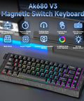 Blazing Fast 8000Hz Polling Rate Wired Gaming Keyboard Featuring Crisp Magnetic Analog Switches And Snappy Zero Lag Performance For Ultimate 60 Percent Compact Rig Setup And Next Level Ultra Quick Actuation with RGB backlit keys.