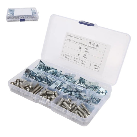 Keep Your Rig Solid With This 120 Piece M5 And M6 U Nut Clip Kit Featuring Heavy Duty Carbon Steel Fasteners For Car Truck And Boat Body Panel Fixes Comes With A Kickass Storage Case