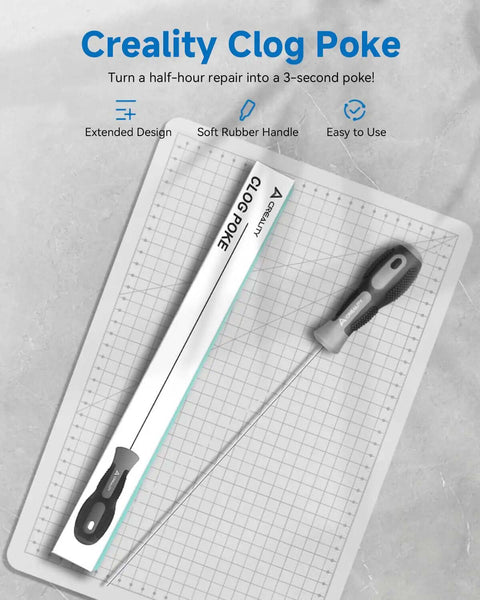 0.4mm Needle Clog Poke Pro Grade For 1.75mm 3D Printer Nozzles Stainless Steel Cleaner Kit displayed on packaging