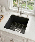 Black Bar Sink 16 By 18 Inch Undermount Granite Composite Wet Bar Sink For Kitchen Or Home Bar Scratch Resistant