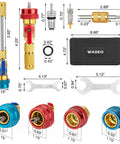 AC Valve Core Remover Tool Kit With Quick Release For R134a And R1234yf Compatible With Standard And JRA Couplers High And Low Side Parts