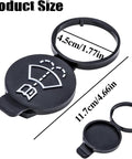 Replacement Windshield Washer Reservoir Cap For GMC Chevrolet Buick Cadillac Black Plastic Bottle Cover With Easy Snap On Installation No Tools Needed OEM Compatible Fits 12767700 13227300, showing dimensions