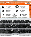 Solid As A Rock Star Lock Washers And Speed Clip Hardware Assortment Kit With M3 To M12 Steel Fasteners featuring various sizes in durable storage box.