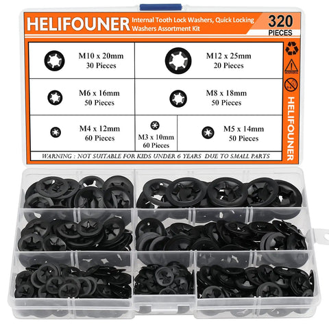 Solid As A Rock Star Lock Washers And Speed Clip Hardware Assortment Kit With M3 To M12 Steel Fasteners featuring various sizes in durable storage box.