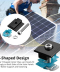 10 Piece Solar Panel Mounting Bracket Kit for Unistrut Rails Aluminum 30mm 35mm Mid Clamps T-shaped design
