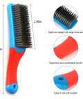 Heavy Duty Stainless Steel Wire Brush For Cleaning Metal Rust Removal And Paint Scrubbing With Rubber Covered Handle