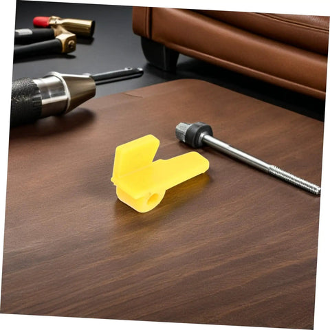Pro Grade Tire Changer Head Protector Guards 2 Pack Yellow Scratch Resistant Jaw Covers on a workbench