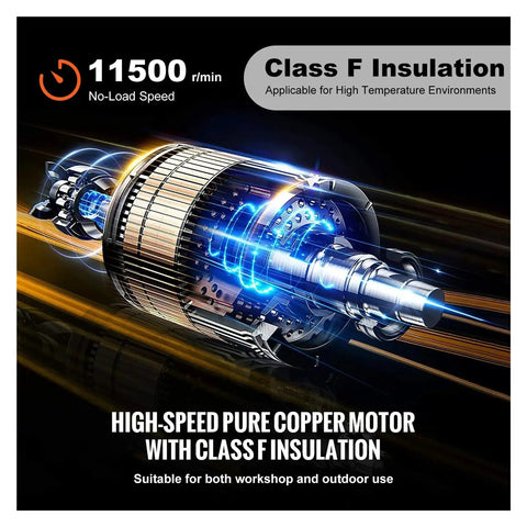 Heavy Duty 2200 Lbs Electric Chain Hoist Single Phase Overhead Lifting Crane With 10 Ft Wired Remote Auto Brake showing high-speed copper motor with Class F insulation.